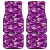 Dark Purple Camouflage Print Front and Back Car Floor Mats