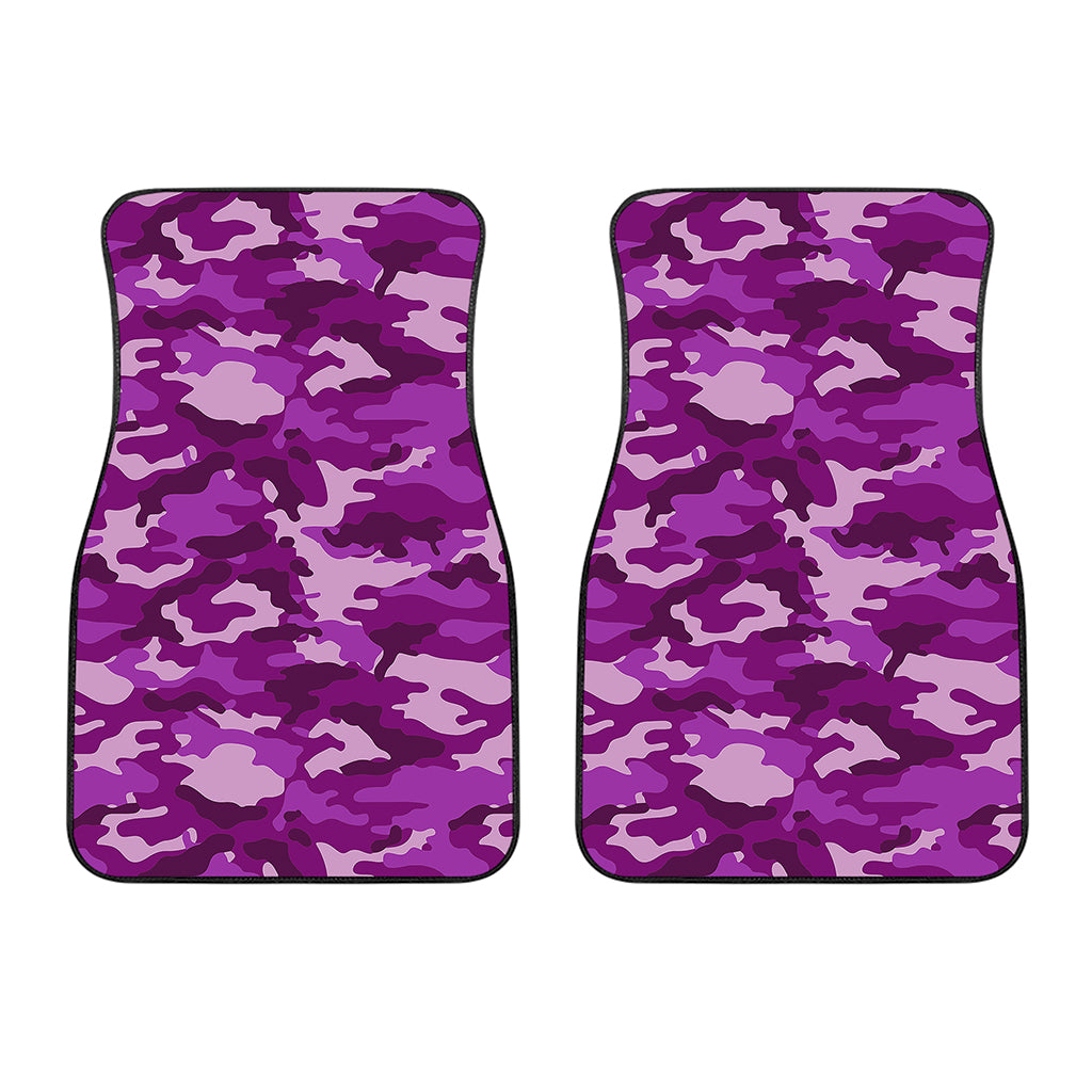 Dark Purple Camouflage Print Front Car Floor Mats