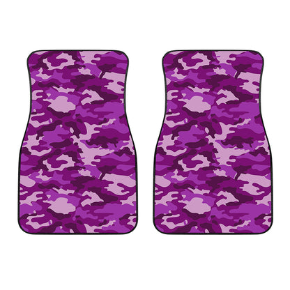 Dark Purple Camouflage Print Front Car Floor Mats