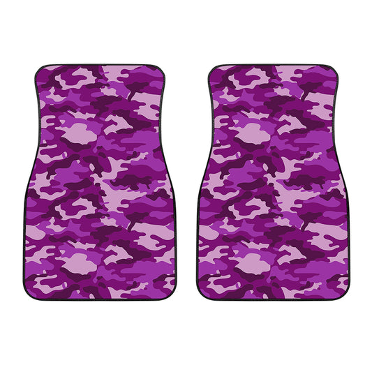 Dark Purple Camouflage Print Front Car Floor Mats