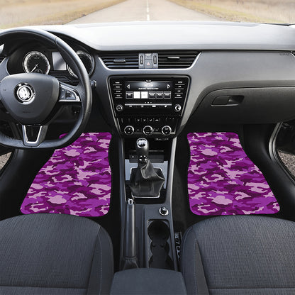 Dark Purple Camouflage Print Front Car Floor Mats