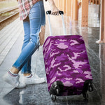 Dark Purple Camouflage Print Luggage Cover GearFrost
