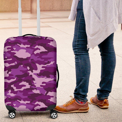 Dark Purple Camouflage Print Luggage Cover GearFrost