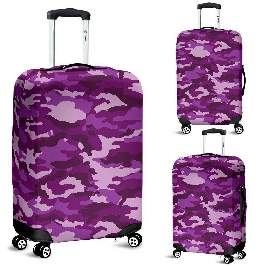 Dark Purple Camouflage Print Luggage Cover GearFrost