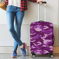 Dark Purple Camouflage Print Luggage Cover