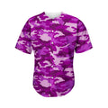 Dark Purple Camouflage Print Men's Baseball Jersey