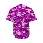 Dark Purple Camouflage Print Men's Baseball Jersey