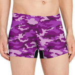 Dark Purple Camouflage Print Men's Boxer Briefs