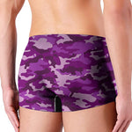 Dark Purple Camouflage Print Men's Boxer Briefs