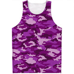 Dark Purple Camouflage Print Men's Tank Top