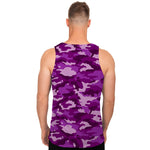 Dark Purple Camouflage Print Men's Tank Top