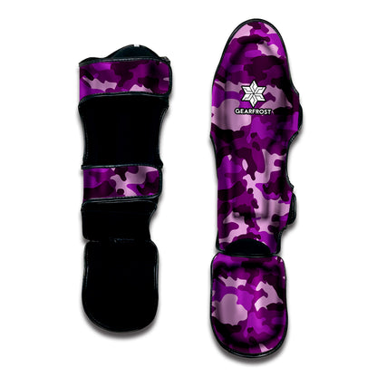 Dark Purple Camouflage Print Muay Thai Shin Guard