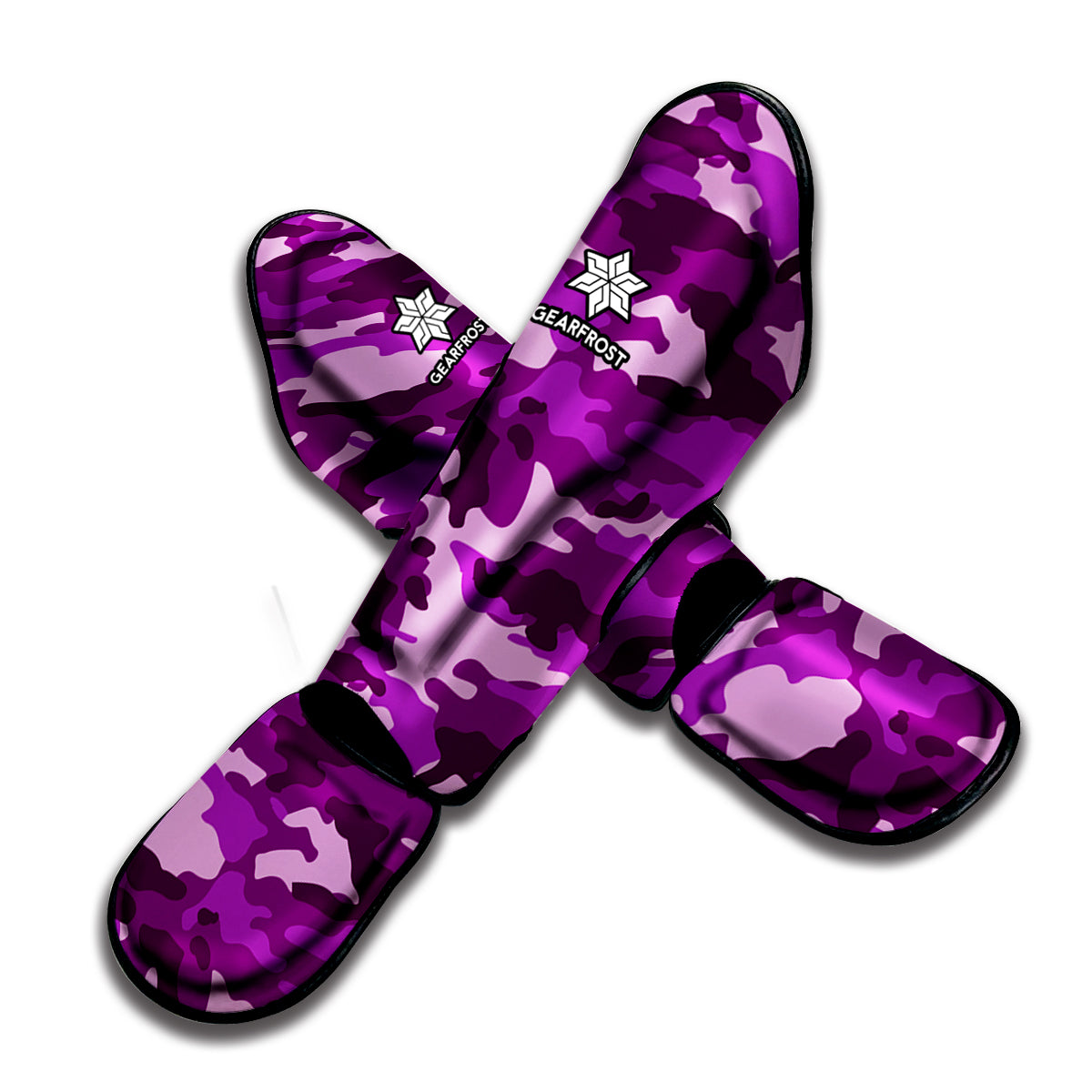 Dark Purple Camouflage Print Muay Thai Shin Guard