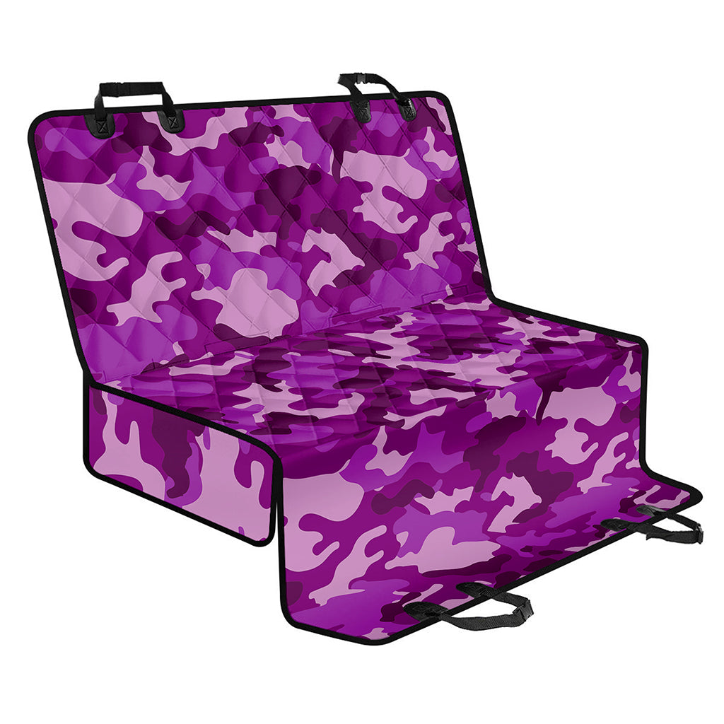 Dark Purple Camouflage Print Pet Car Back Seat Cover