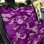 Dark Purple Camouflage Print Pet Car Back Seat Cover