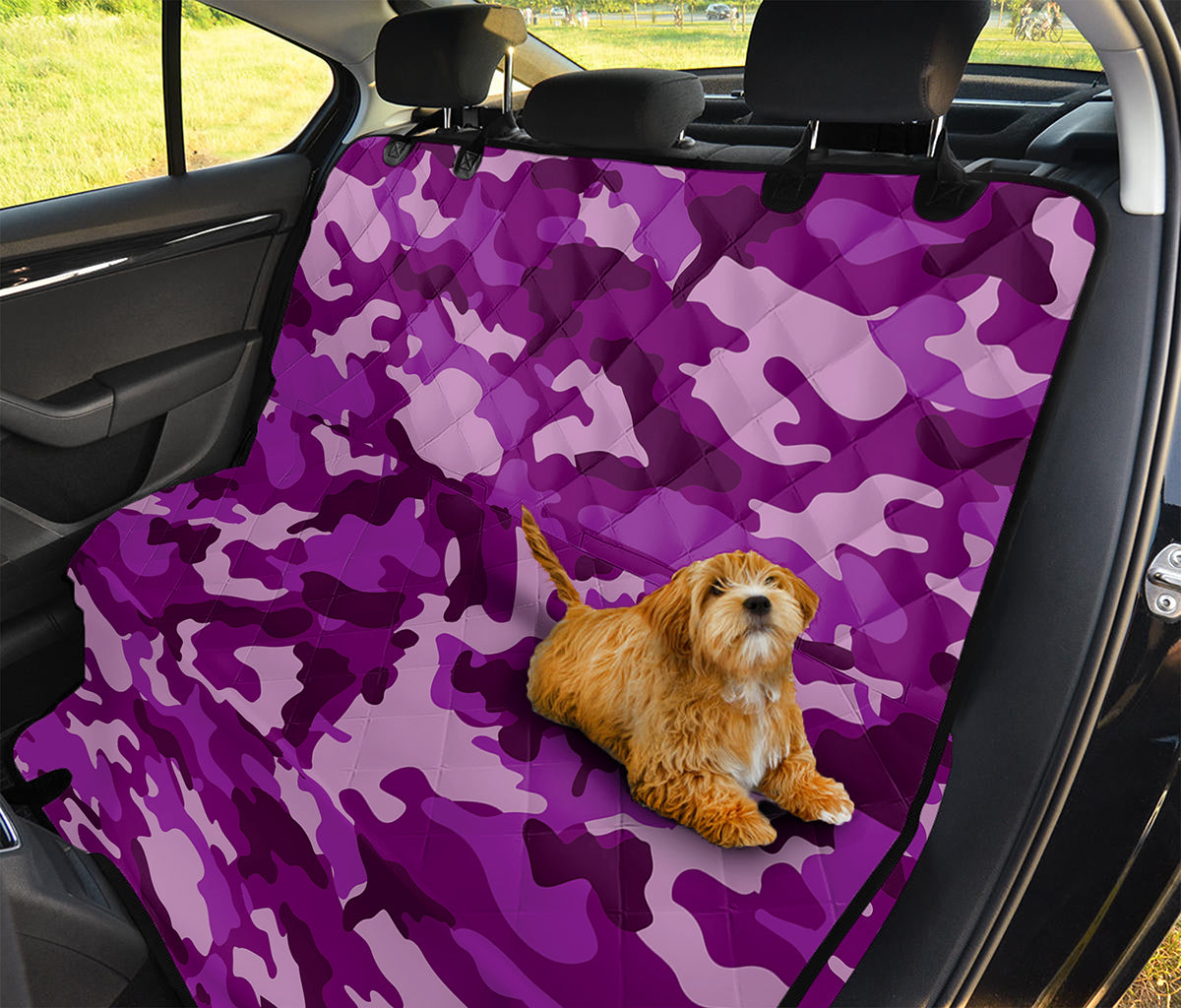 Dark Purple Camouflage Print Pet Car Back Seat Cover