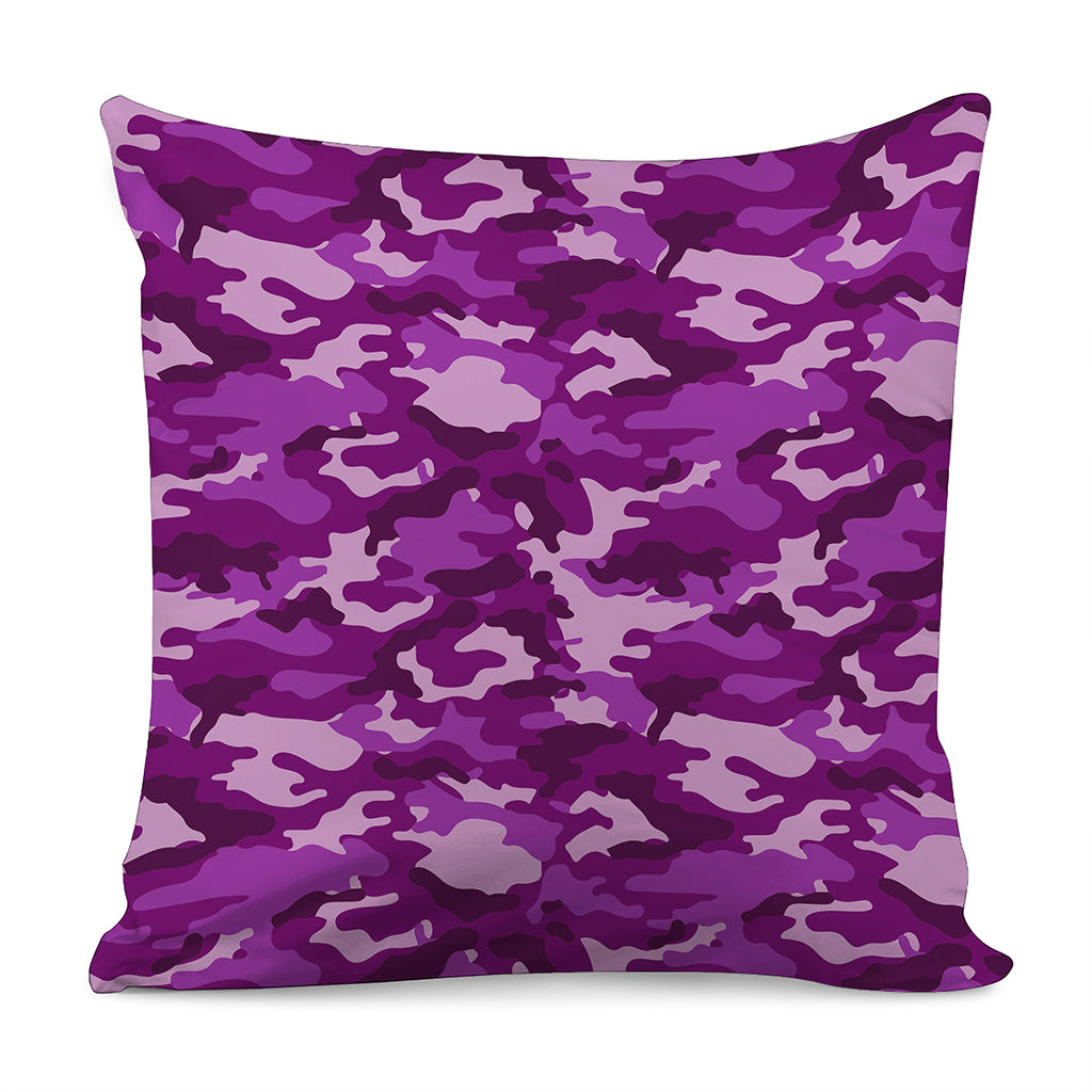 Dark Purple Camouflage Print Pillow Cover
