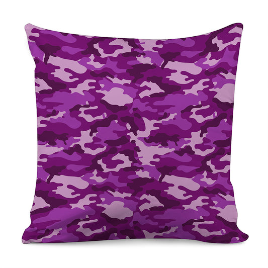Dark Purple Camouflage Print Pillow Cover