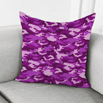 Dark Purple Camouflage Print Pillow Cover