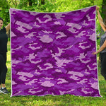 Dark Purple Camouflage Print Quilt