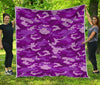 Dark Purple Camouflage Print Quilt