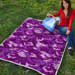 Dark Purple Camouflage Print Quilt