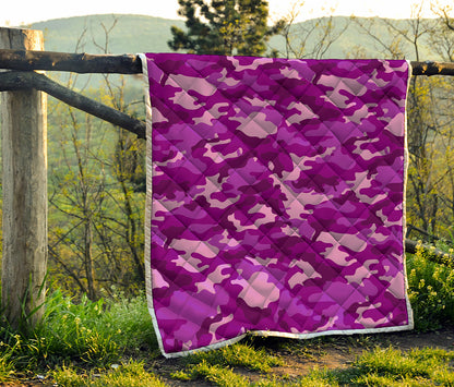 Dark Purple Camouflage Print Quilt