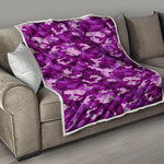 Dark Purple Camouflage Print Quilt