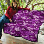 Dark Purple Camouflage Print Quilt
