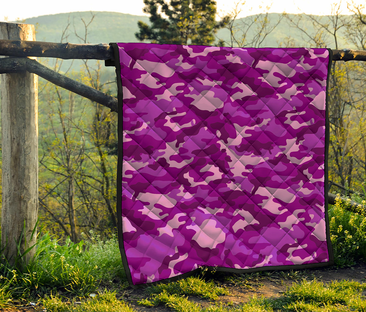 Dark Purple Camouflage Print Quilt