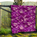 Dark Purple Camouflage Print Quilt