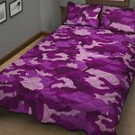 Dark Purple Camouflage Print Quilt Bed Set