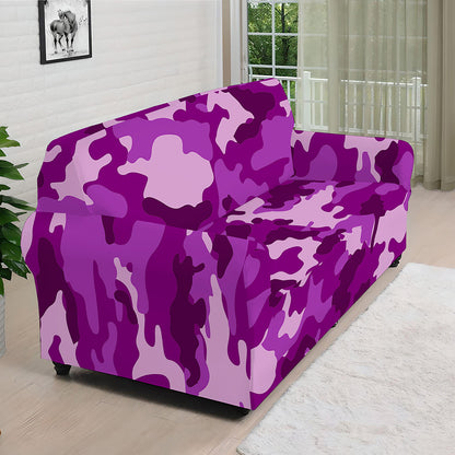 Dark Purple Camouflage Print Sofa Cover