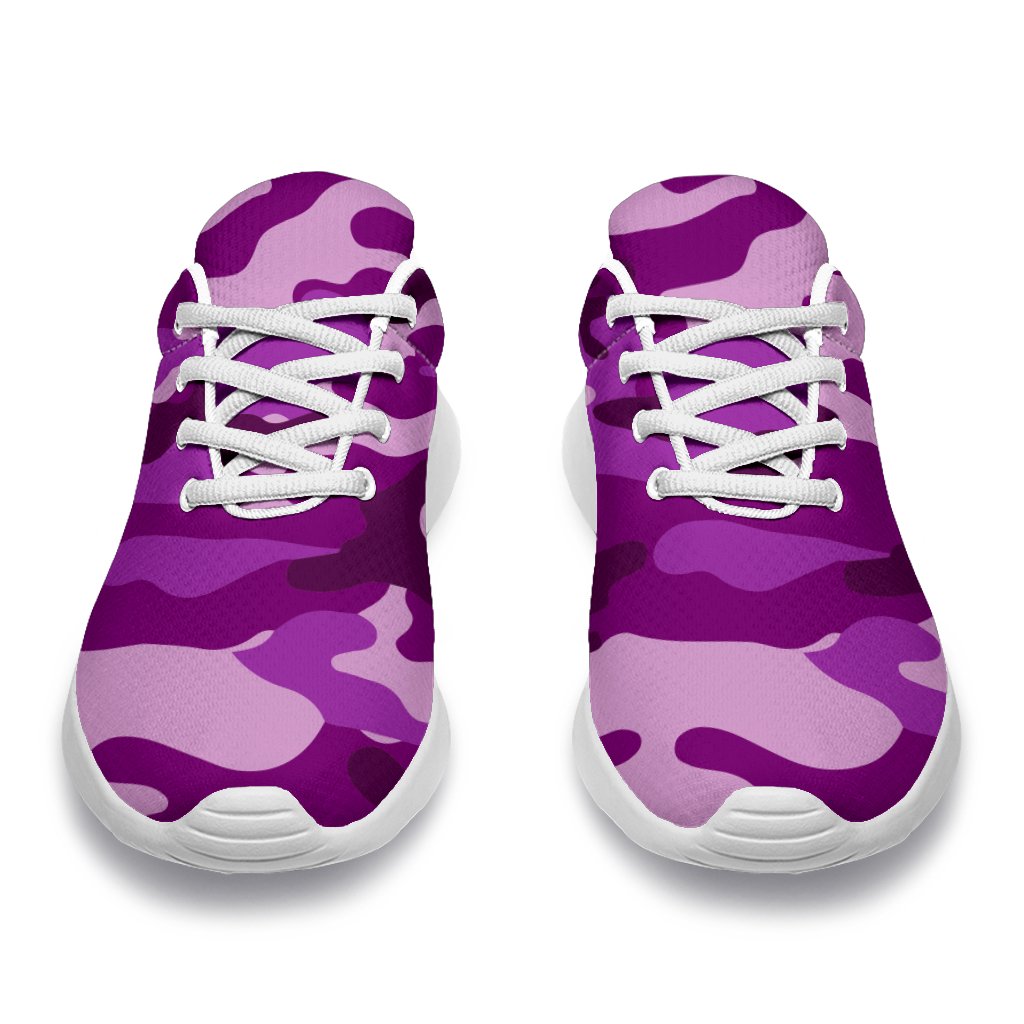 Dark Purple Camouflage Print Sport Shoes GearFrost