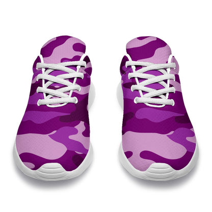 Dark Purple Camouflage Print Sport Shoes GearFrost