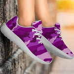 Dark Purple Camouflage Print Sport Shoes GearFrost
