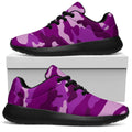 Dark Purple Camouflage Print Walking Shoes