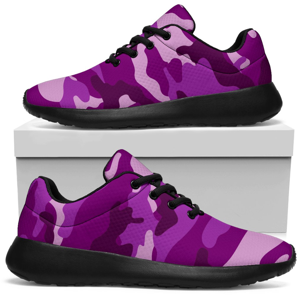Dark Purple Camouflage Print Sport Shoes GearFrost