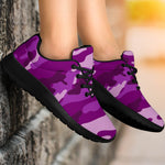 Dark Purple Camouflage Print Sport Shoes GearFrost