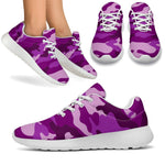 Dark Purple Camouflage Print Sport Shoes GearFrost