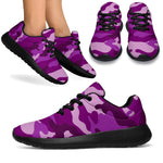 Dark Purple Camouflage Print Sport Shoes GearFrost