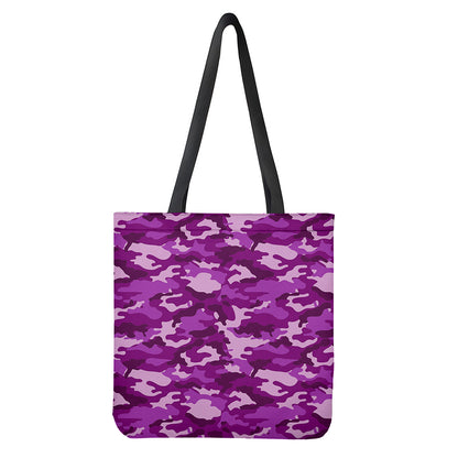 Dark Purple Camouflage Print Tote Bag