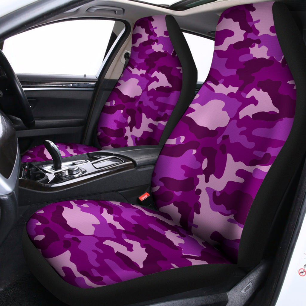 Dark Purple Camouflage Print Universal Fit Car Seat Covers