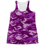 Dark Purple Camouflage Print Women's Racerback Tank Top