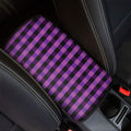 Dark Purple Check Pattern Print Car Center Console Cover