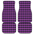 Dark Purple Check Pattern Print Front and Back Car Floor Mats