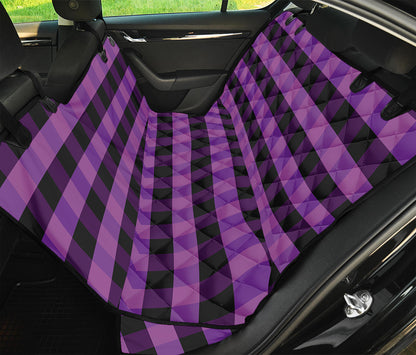 Dark Purple Check Pattern Print Pet Car Back Seat Cover