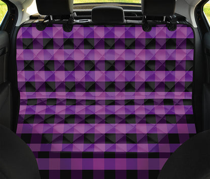 Dark Purple Check Pattern Print Pet Car Back Seat Cover