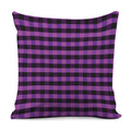 Dark Purple Check Pattern Print Pillow Cover