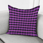 Dark Purple Check Pattern Print Pillow Cover